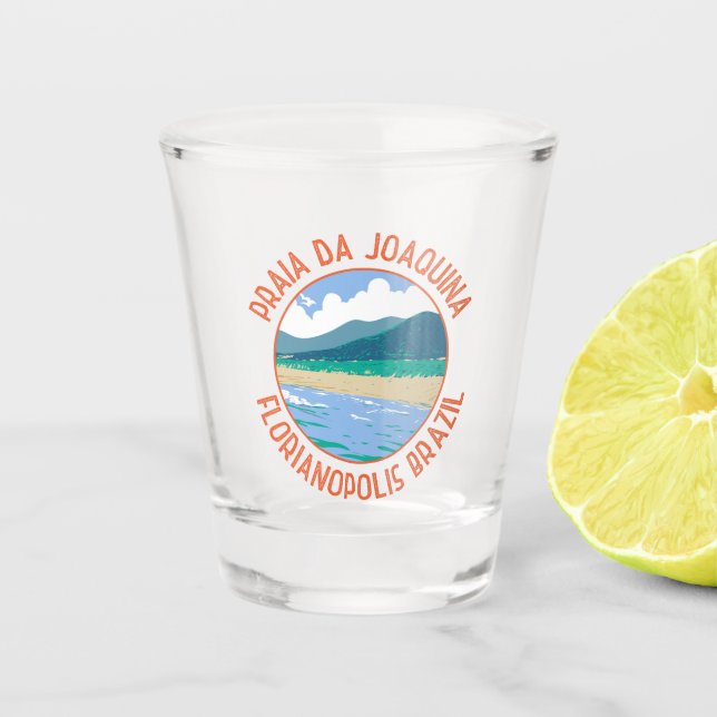 Joaquina Beach Brazil Travel Art Vintage Shot Glass (Front)