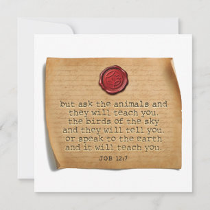 JOB 12:7 - Personalized Notecard