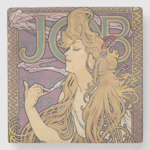 Job (1896) by Alphonse Mucha  Stone Coaster