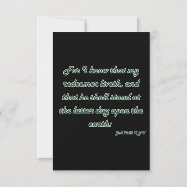 Job 19:25 KJV Bible Scripture Greeting Card (Front)