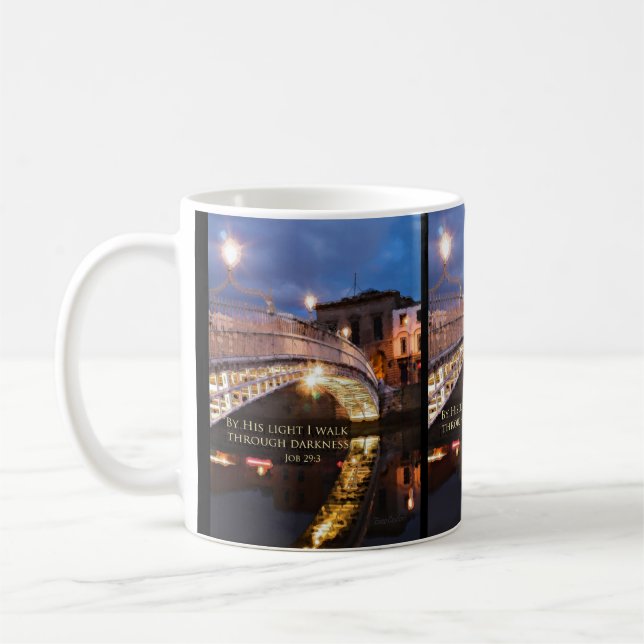 Job 29:3 By His light I walk through darkness Coffee Mug (Left)