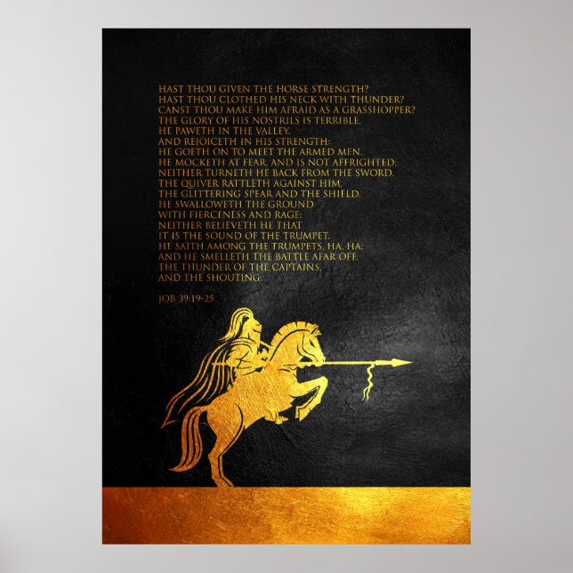 Job 39:19-25 Bible Verse Poster (Front)