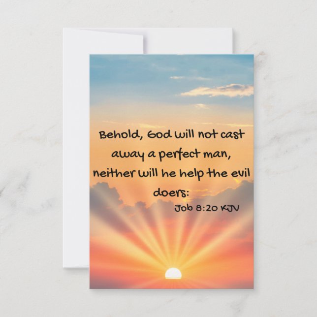 Job 8:20 KJV Bible Verse Pic Appartement Carte de  (Devant)