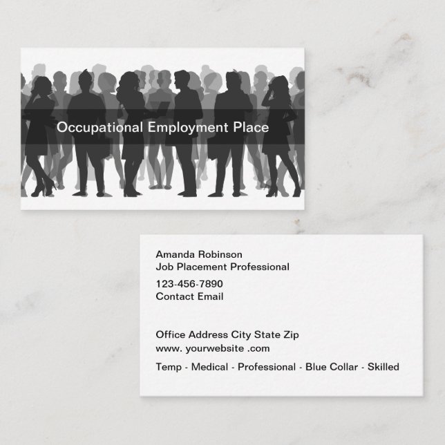 Job Agency Employment Services Business Card (Front/Back)