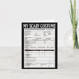 Job Application Funny Y Halloween Costume Trick Or Card