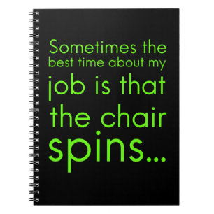 Job chair spins funny gifts for employees office w notebook