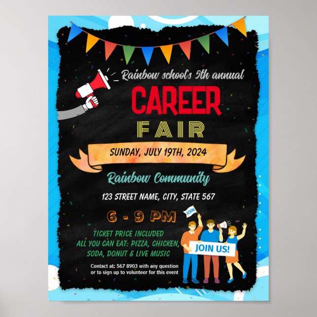 Job fair event flyer poster template (Front)