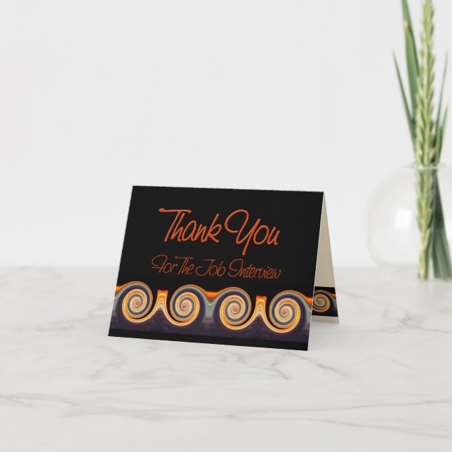 Job Interview Thank You - Sunset Swirl Note Card (Front)