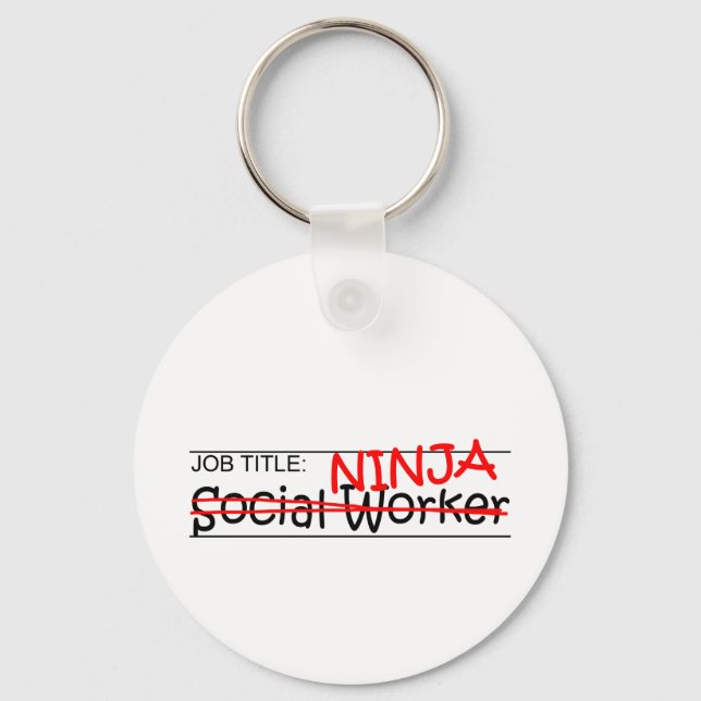 Job Title Ninja - Social Worker Keychain (Front)