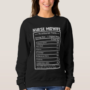 Job Title Worker Nutrition Facts Nurse Midwife Sweatshirt