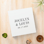 Jocelyn Black and White Modern Wedding Binder<br><div class="desc">Modern wedding binder featuring a minimalist black and white design with your names in a large bold font along with your wedding date.  This simple binder is great for use as a wedding planner or a photo album (photo insert pages sold separately).</div>