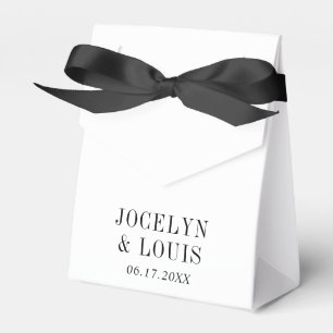 Jocelyn Black and White Modern Wedding Favor Box