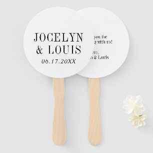Jocelyn Black and White Modern Wedding Hand Fan