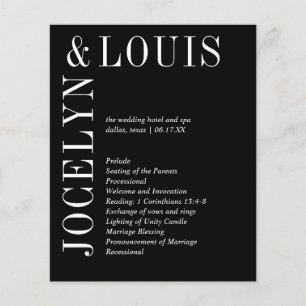 Jocelyn Black Modern Wedding Program