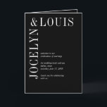 Jocelyn Black Modern Wedding Program<br><div class="desc">Modern folded wedding program featuring a minimalist black design with your names in a large font along the left side and top.  This design is simple enough for a formal wedding yet makes a bold statement.</div>