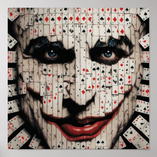 Jocker's Face Playing Card Poster