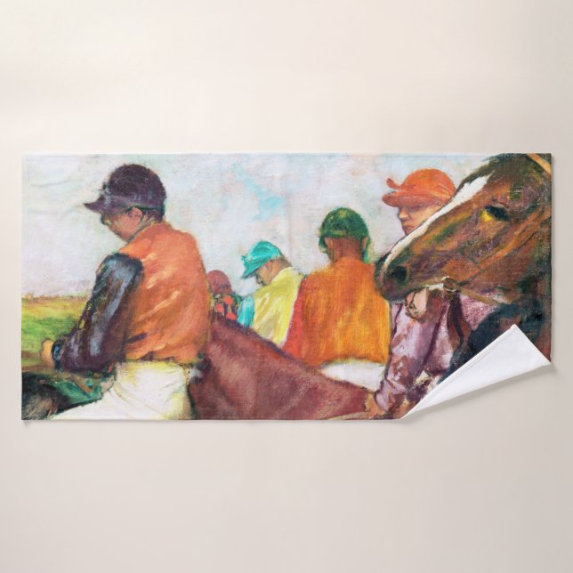 Jockey and Horse, Edgar Degas Bath Towel (Bath Towel)