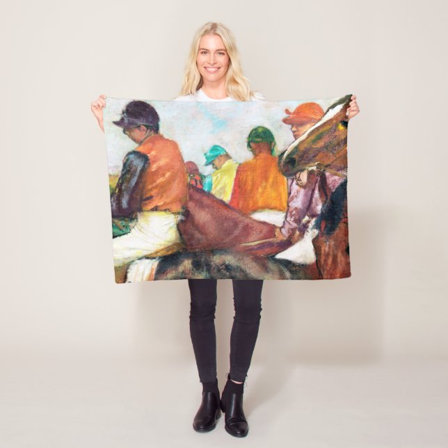 Jockey and Horse, Edgar Degas Fleece Blanket (In Situ)