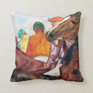 Jockey and Horse, Edgar Degas Throw Pillow