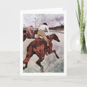 Jockey and Race Horse, Lautrec Card