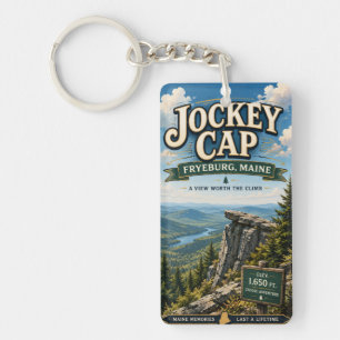 Jockey Cap Fryeburg Maine Rectangle Acrylic Keychain