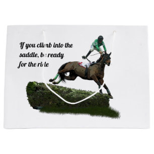 Jockey Cheval En Sac Cadeau Vert