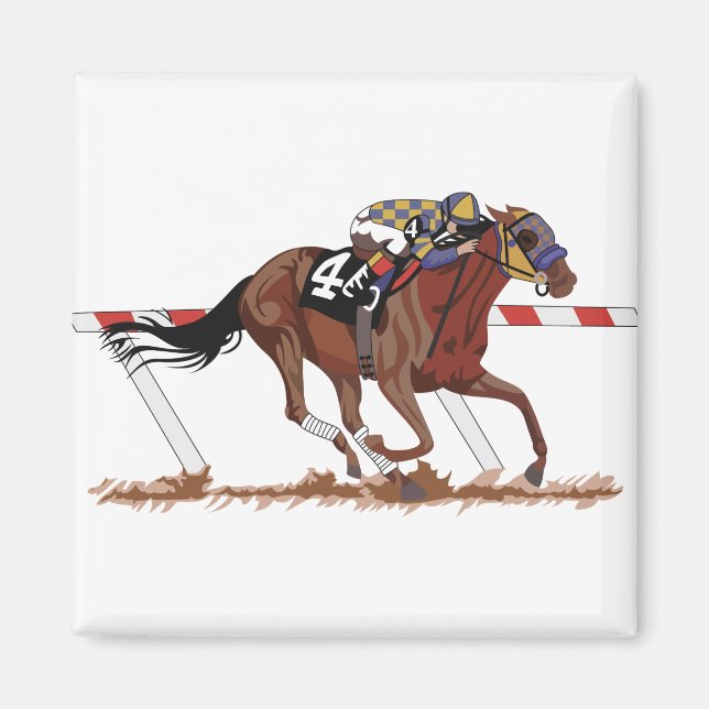 Jockey On Racehorse Magnet (Front)