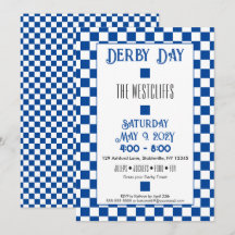 Jockey Silk Blocks Blue and White Derby