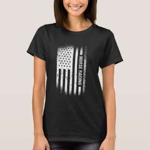 Jockey Us Flag Horse Racing T-Shirt