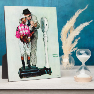 Jockey Weighing In by Norman Rockwell Plaque