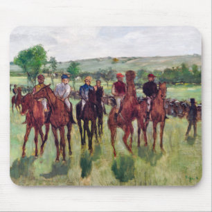 Jockeys and Race Horses, Edgar Degas Mouse Pad