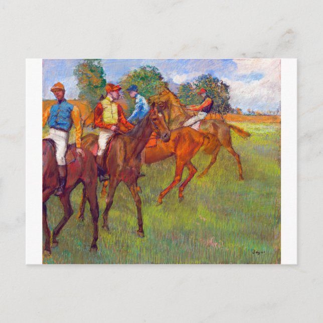 Jockeys and Race Horses, Edgar Degas Postcard (Front)