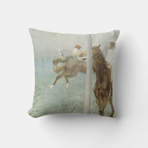 Jockeys Before the Race by Edgar Degas Throw Pillow