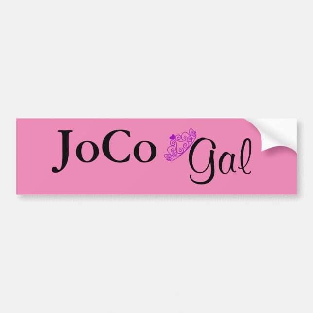 JoCo Gal on pink Bumper Sticker (Front)