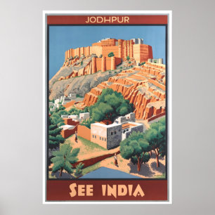 Jodhpur Art India Travel Poster Rajasthan Print