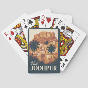 Jodhpur India Illustration Travel Art Vintage Playing Cards