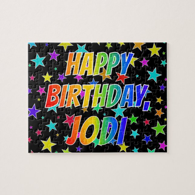 "JODI" First Name, Fun "HAPPY BIRTHDAY" Jigsaw Puzzle (Horizontal)
