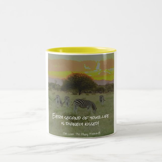 Jodi Livon Affirmations - Divinely Kissed Two-Tone Coffee Mug (Center)