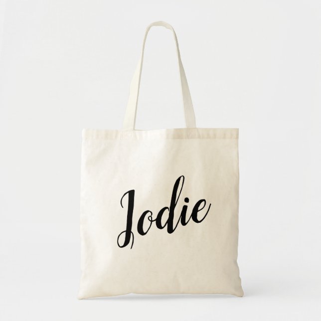 Jodie Customizable Script Design Tote Bag (Front)