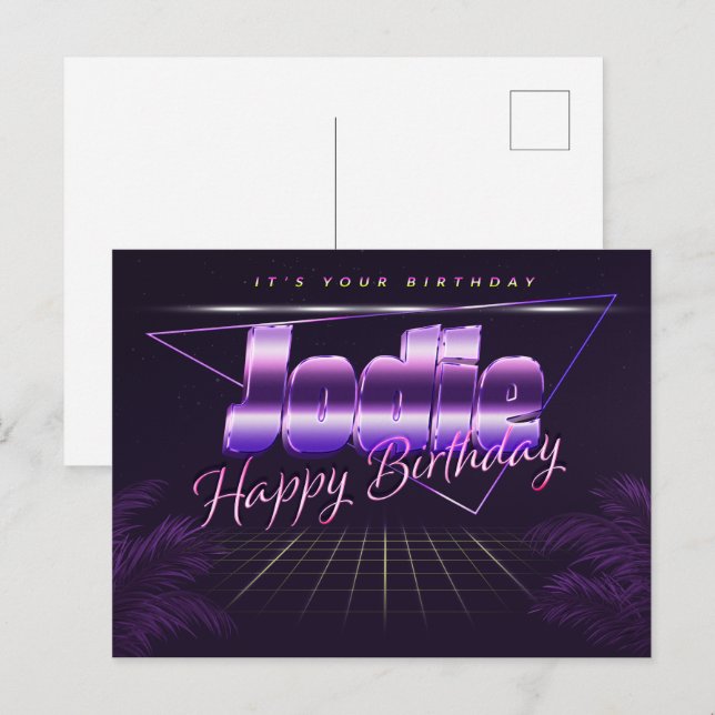 Jodie Name First name purla postcard birthday (Front/Back)