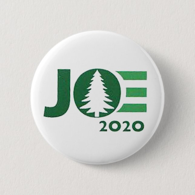 Joe 2020 Green Logo 2 Inch Round Button (Front)
