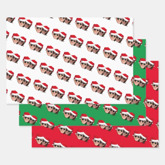 Joe and Kamala Aviator Christmas Wrapping Paper Sheet (Set)