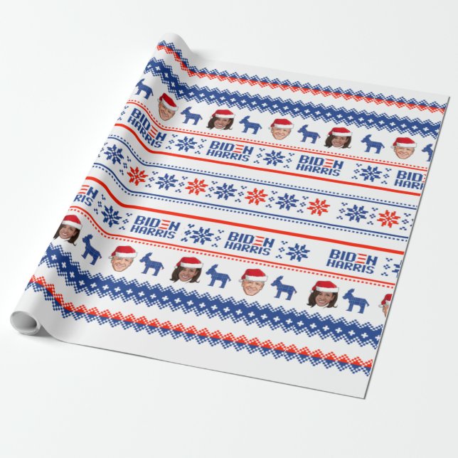 Joe and Kamala Christmas Wrapping Paper (Unrolled)