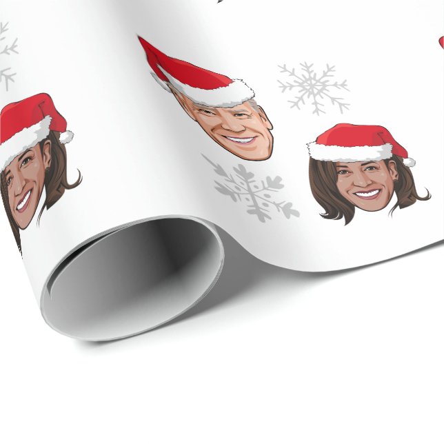 JOE AND KAMALA SNOWFLAKES WRAPPING PAPER (Roll Corner)