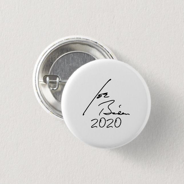 JOE BIDEN 2020 Autograph 1 Inch Round Button (Front & Back)