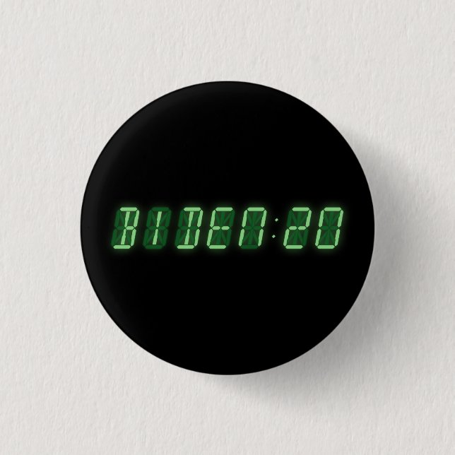 Joe Biden 2020 Digital Clock 1 Inch Round Button (Front)
