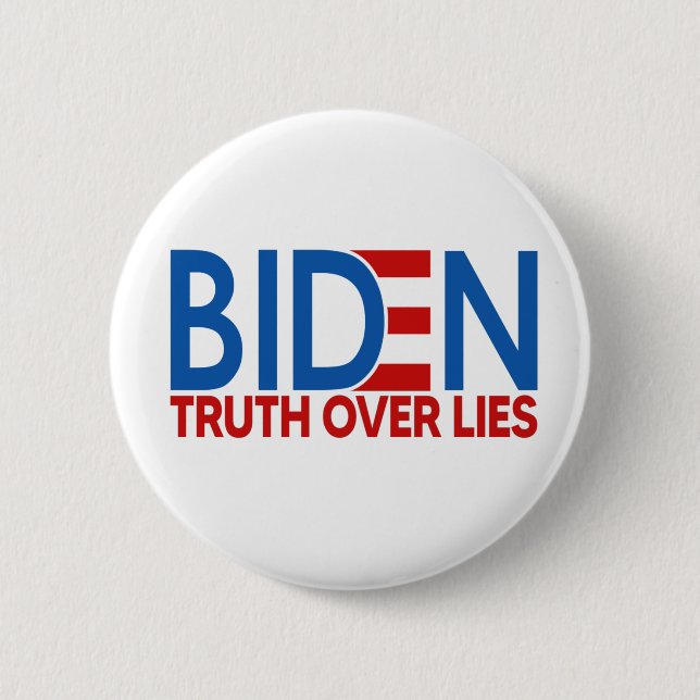 Joe Biden 2020 Truth over Lies 2 Inch Round Button (Front)