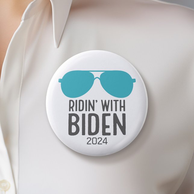 Joe Biden 2024 - Ridin' with Biden 2 Inch Round Button (Biden Harris 2024 Button - Great Campaign and Rally button for the Next Election)