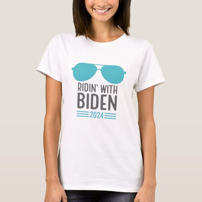 Joe Biden 2024 - Ridin' with Biden T-Shirt (Front)