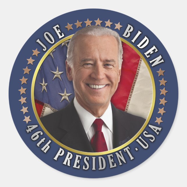 Joe Biden 46th President USA Commemorative Photo Classic Round Sticker (Front)